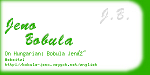 jeno bobula business card